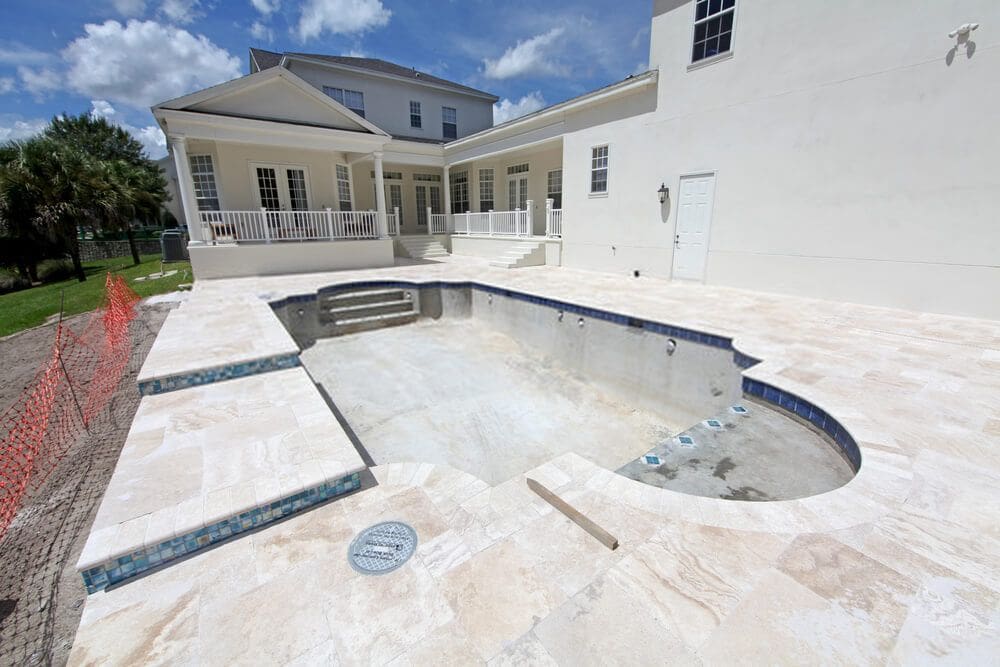 stamped concrete pool deck in Buckeye, AZ done by West Valley Concrete pros