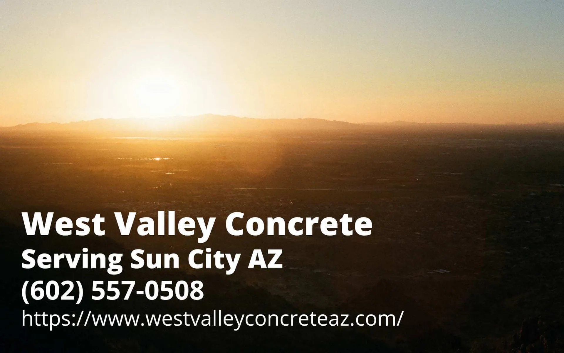 contact info of West Valley Concrete - a concrete company serving Sun City, AZ