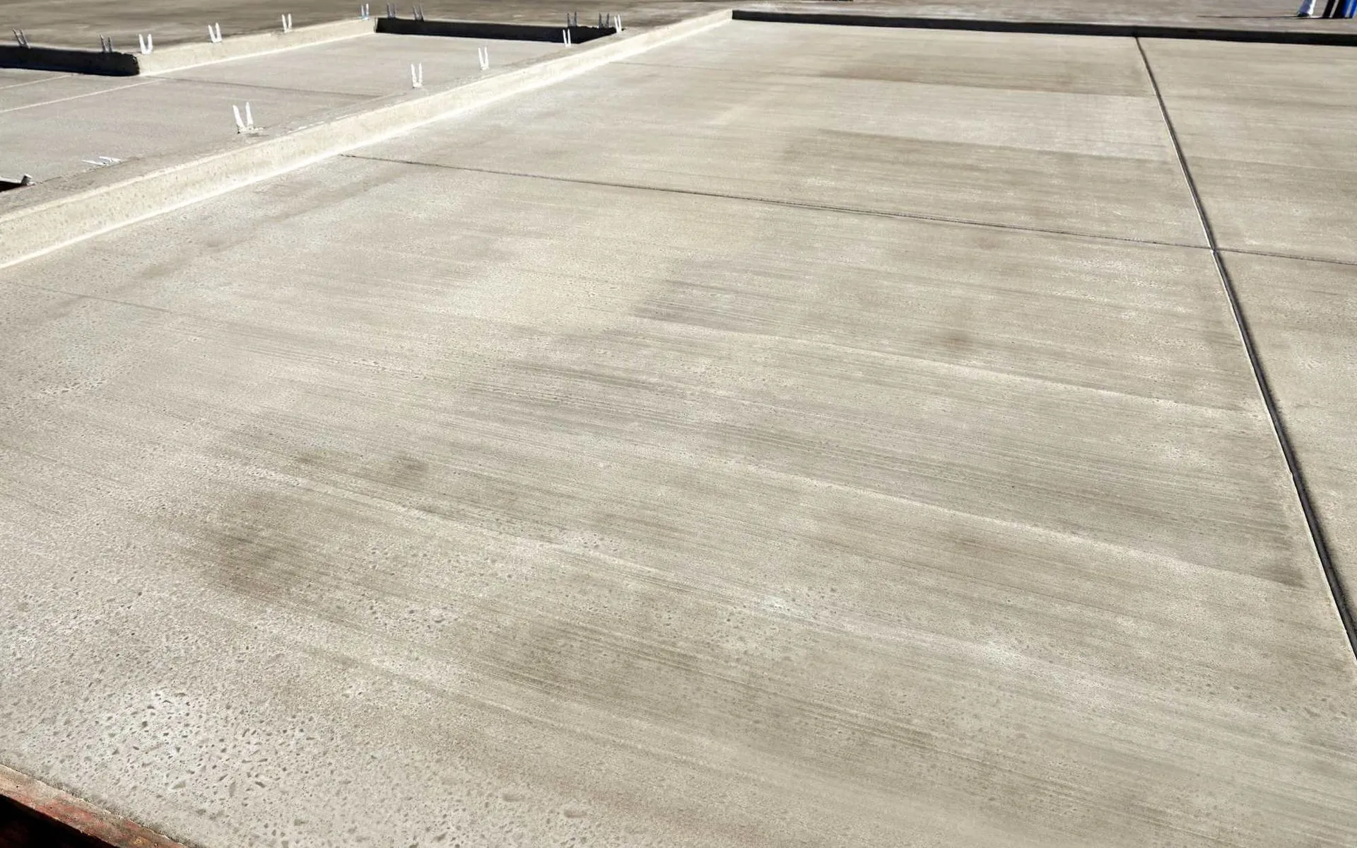 a week-old concrete slab poured in Glendale, AZ